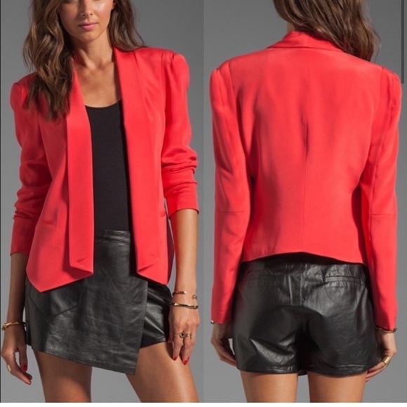 Rebecca Minkoff Silk Jacket in Orange and Pink size Medium - Picture 2 of 15